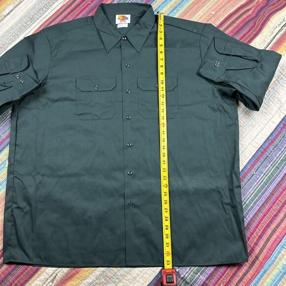 Vtg 90s NOS Dickies Mens Original Fit Long Sleeve Twill Work Shirt Made In USA - Picture 6 of 7